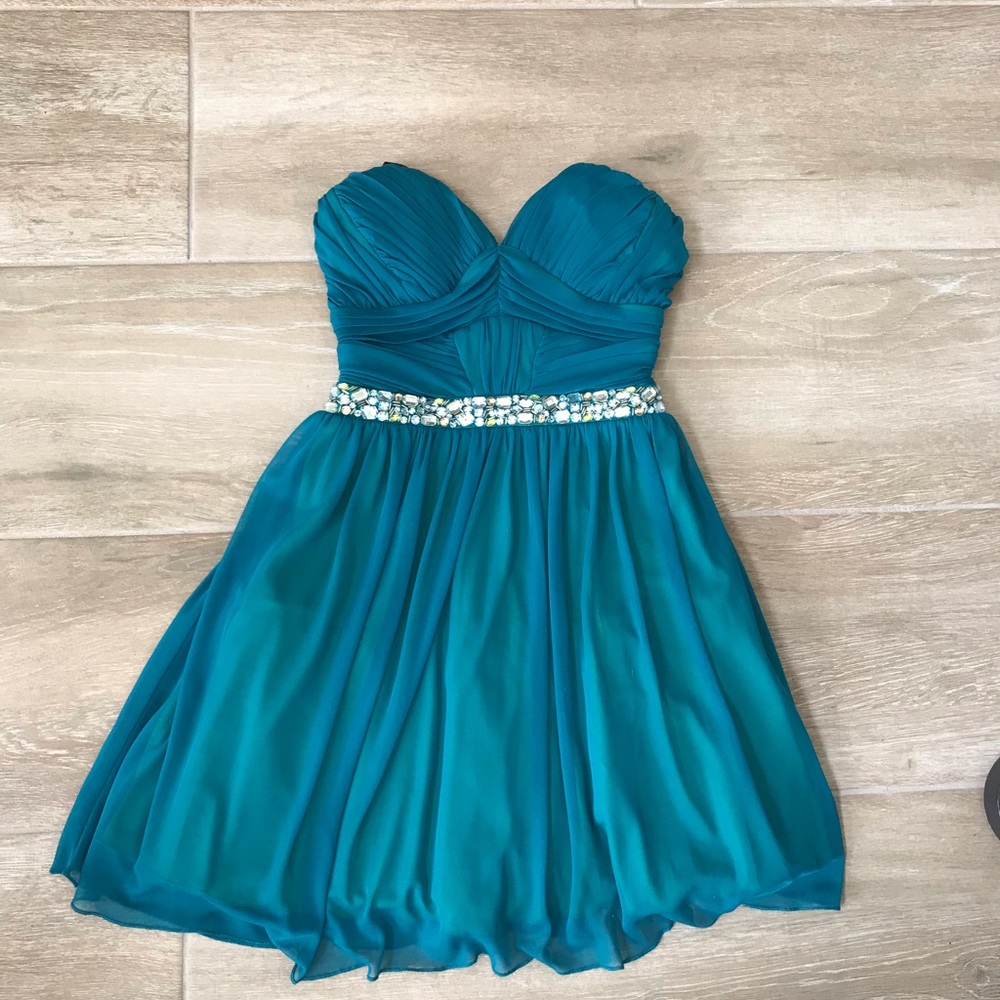 Teal Girls formal dress juniors size 3 NWT